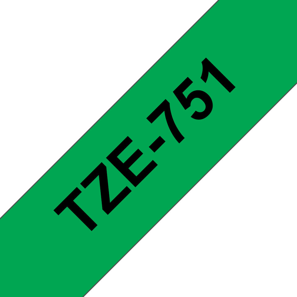 Brother Laminated Tape 8m x 24mm Black On Green