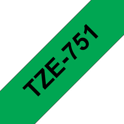 Brother Laminated Tape 8m x 24mm Black On Green