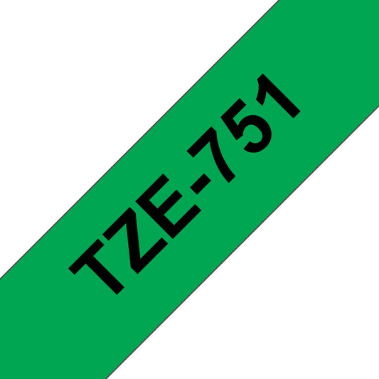 Brother Laminated Tape 8m x 24mm Black On Green