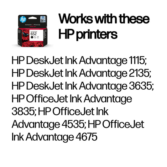 HP 652 Original Black Ink Advantage Cartridge – view 2