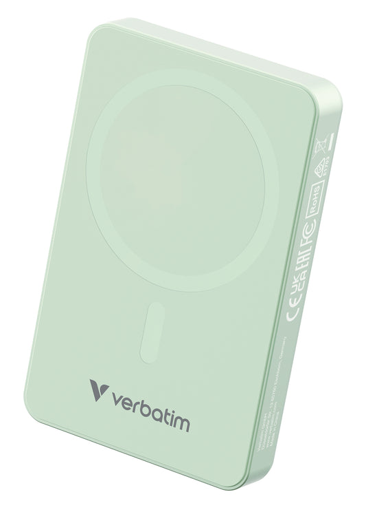Verbatim Charge N Go Essentials Power Bank Magnetic Wireless 10000mAh Green