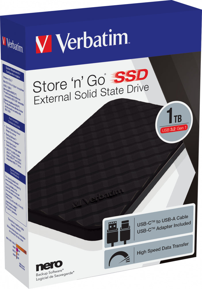 Verbatim Store N Go Portable SSD USB 3.2 GEN1 1TB Black (usb-C Type) 6.35cm (2.5) – view 4