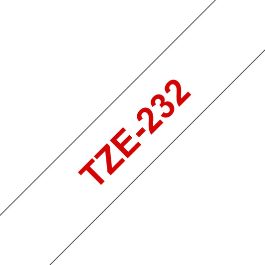 Brother Laminated Tape 8m x 12mm Red On White