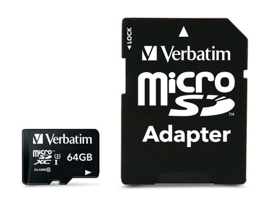 Verbatim Pro 64GB Micro Sd Sdxc, Uhs-I, Class 10, U3, V30